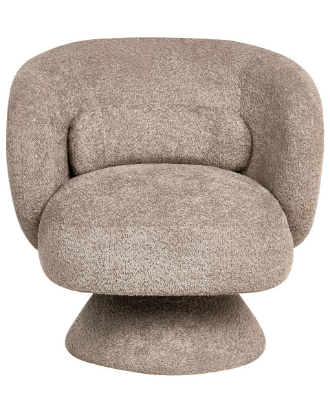 Fotel obrotowy boucle bukla w stylu retro beżowy