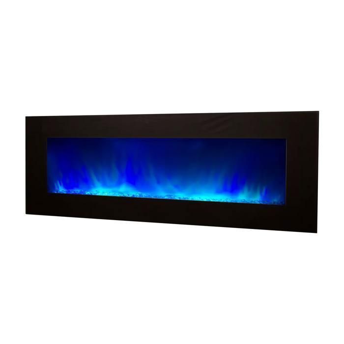 CHEMIN'ARTE - Cheminée électrique Murale Volcano 5XL 180 cm Effet Flammes LED, Chauffage programmable, Télécommande