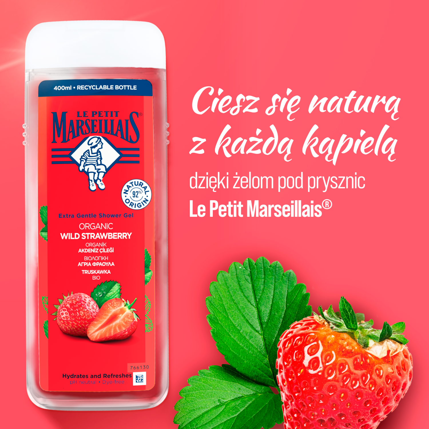 Le Petit Marseillais dušas želeja 400ml Strawberry