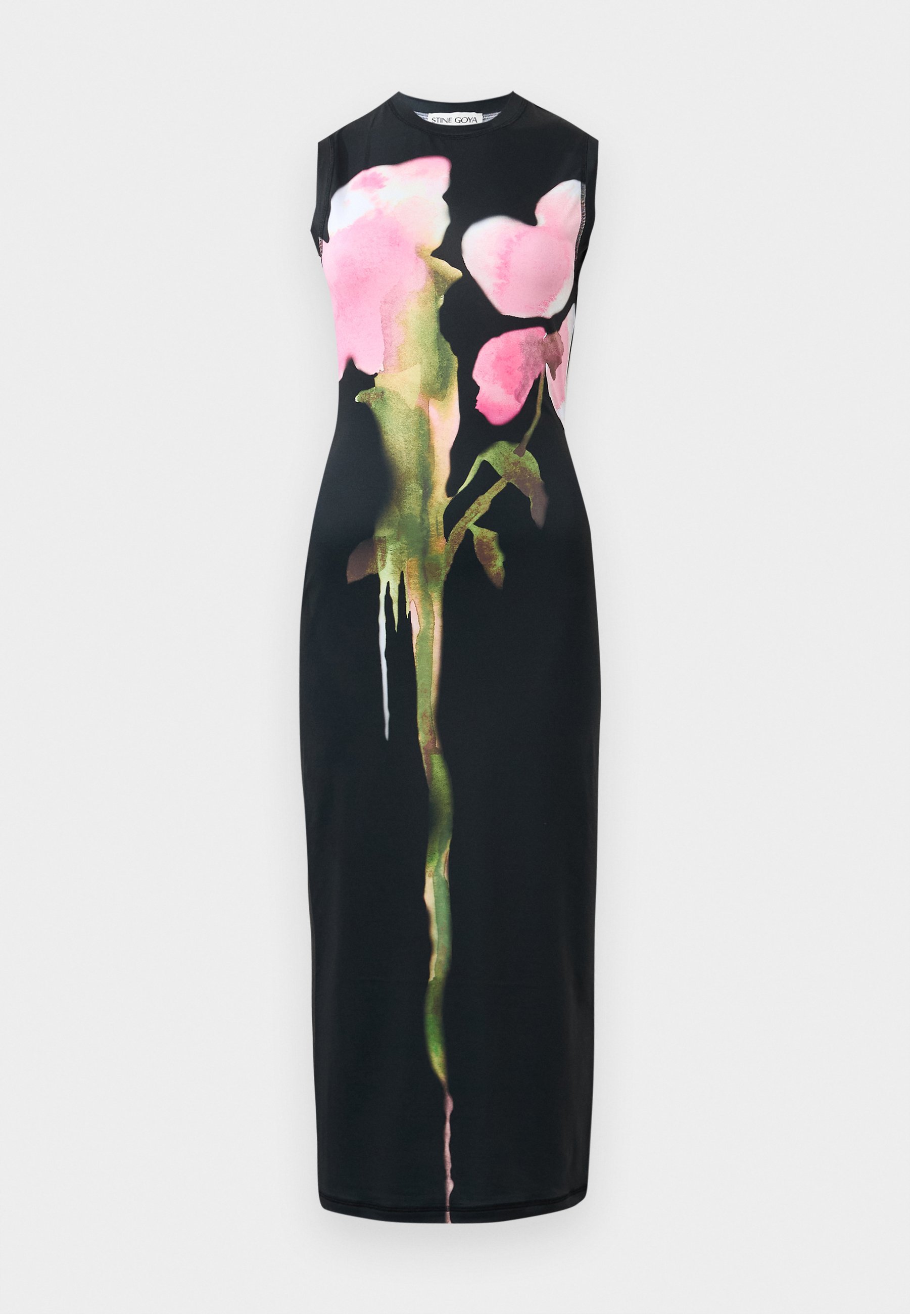 Stine Goya elastische tanktopjurk met ronde hals - Jersey jurk - zwart