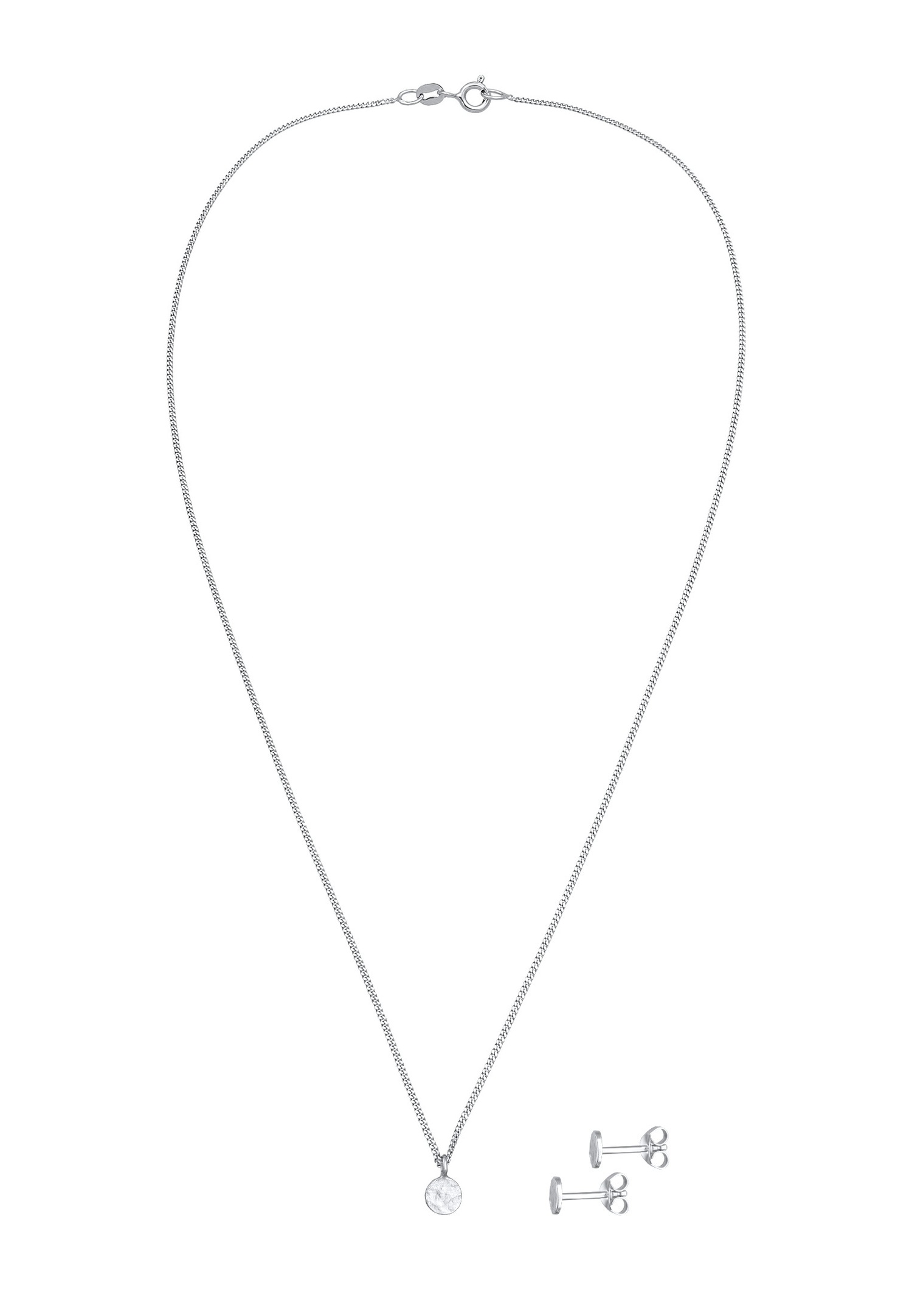 Elli Femmes pendentif plaquette set clous d'oreilles en argent sterling 925