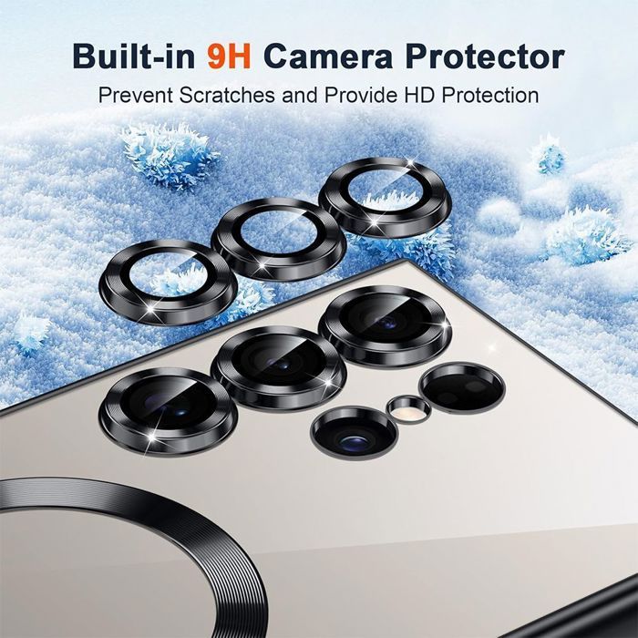 Funda para Samsung Galaxy S25 Ultra - con anillo magnético - Negra + 2 protectores de pantalla de cristal templado - BOOLING®