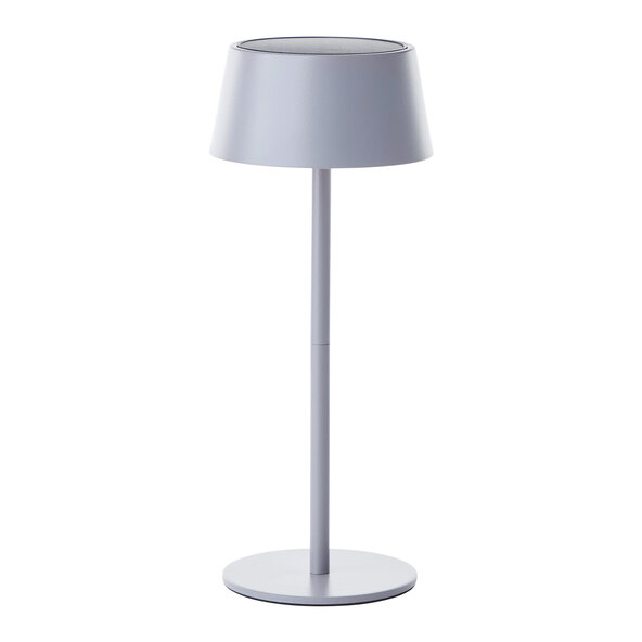 LED-Outdoor-Tischleuchte Picco, Akku + Solar, grau-matt