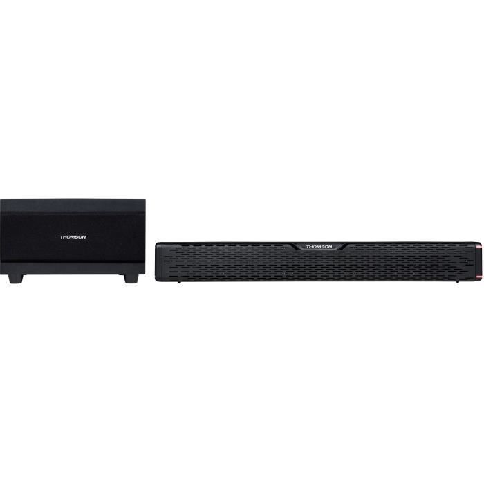 Barra de sonido THOMSON SB60BTS - Subwoofer inalámbrico - Bluetooth - 120W - Sistema estéreo - Montaje en pared