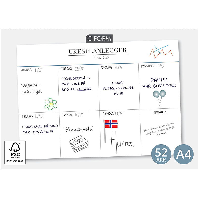Agenda semanal Giform A4