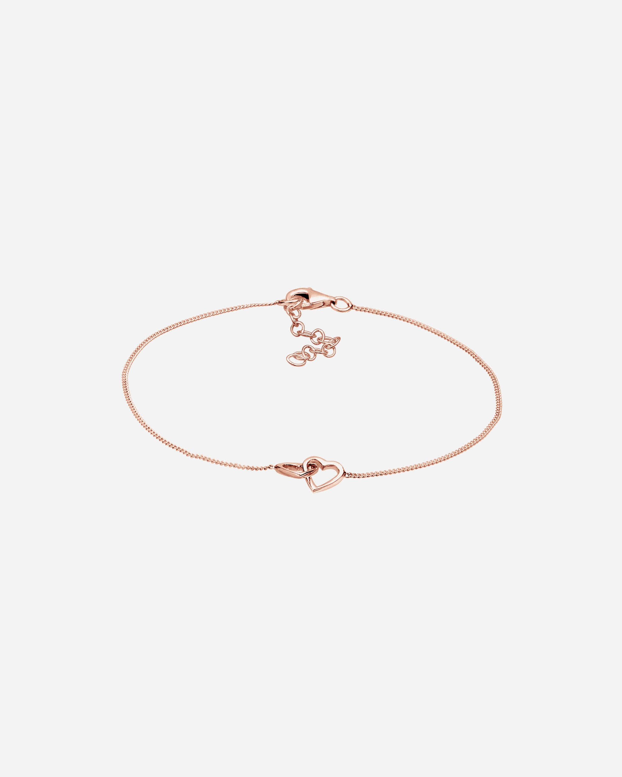 Elli Femmes Cœur Entrelacé Connexion en Argent Sterling 925 Plaqué Or Rose