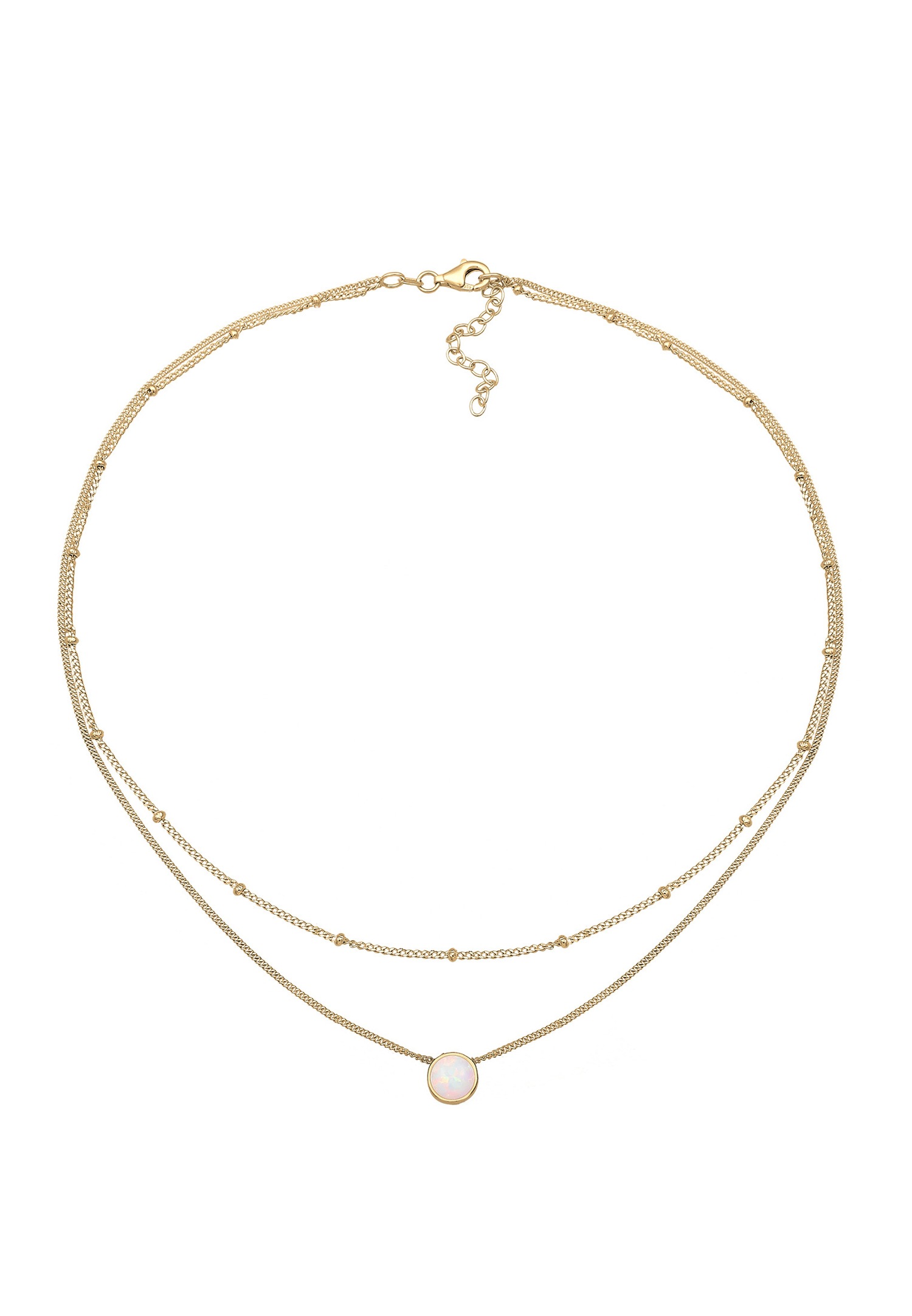 Elli Femmes Choker Boule Couches Tendance avec Opale Synthétique en Argent Sterling 925
