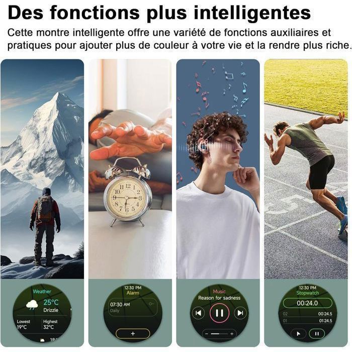 Blackview heren smartwatch 1,45 inch met Bluetooth, bellen, meer dan 100 sportfuncties, IP68 waterbestendigheid, SpO2-meting, slaapregistratie, compatibel met iOS en Android, legergroen