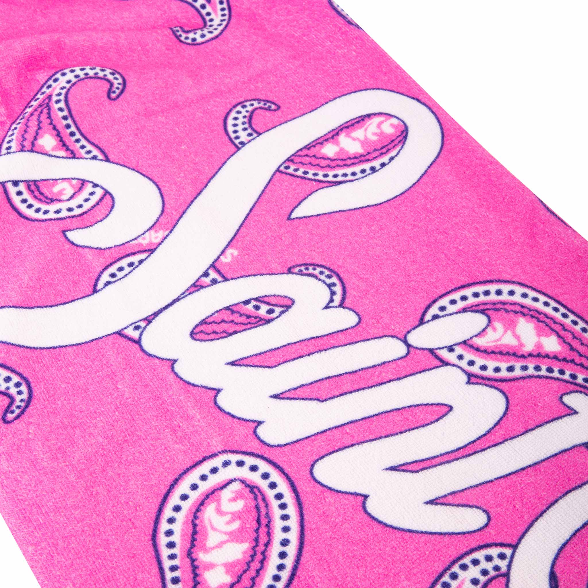 Schelpstof met roze paisleyprint