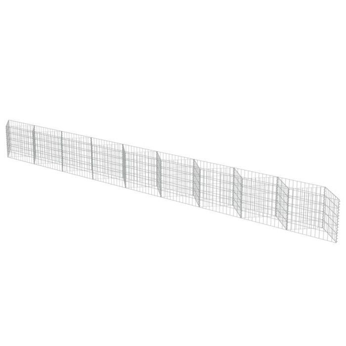 Mur de gabion - vidaXL - 630 x 30 x 50 cm - Acier galvanisé - Argenté - Rectangulaire