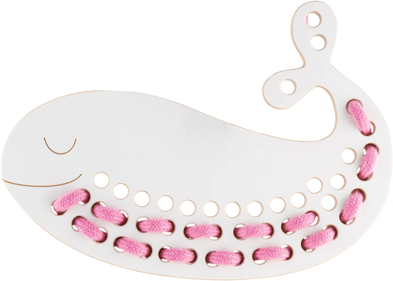 Brinquedo educativo de madeira Milin Big Wood Lacing Toy Whale Jack
