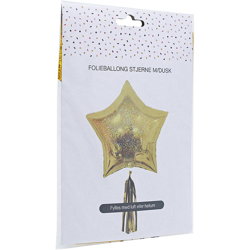 Giform Folieballon 1 stk. 28 cm stjerne med dekoration