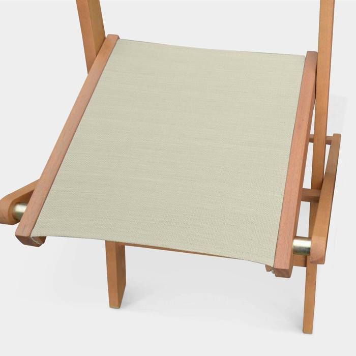 Sillas de jardín en madera y textilene - Almería Gris Topo - 2 sillas plegables en madera de eucalipto aceitada y textilene