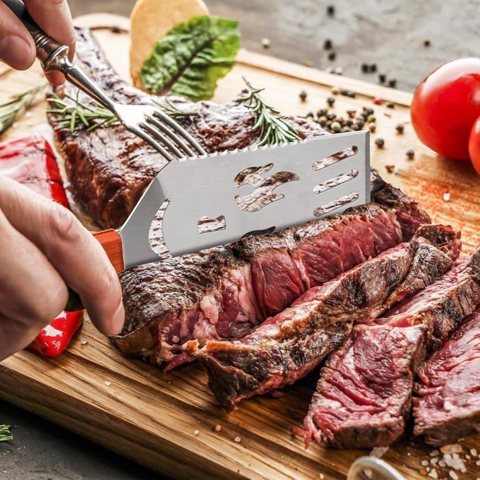 Kit Barbecue,2 Pièces Spatule Barbecue Multifonctionnelle,Accessoire Barbecue,Cadeau Homme pour Anniversaire,Fête des Pères