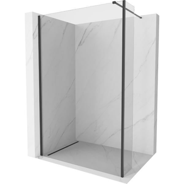 Ścianka prysznicowa Walk-in Mexen Kioto 90 x 30 cm, transparent, czarna
