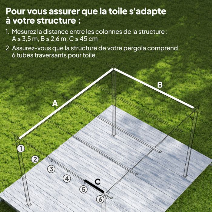 Cobertura para pérgola/gazebo retrátil Outsunny de 4x3m - somente a cobertura - poliéster - cinza escuro