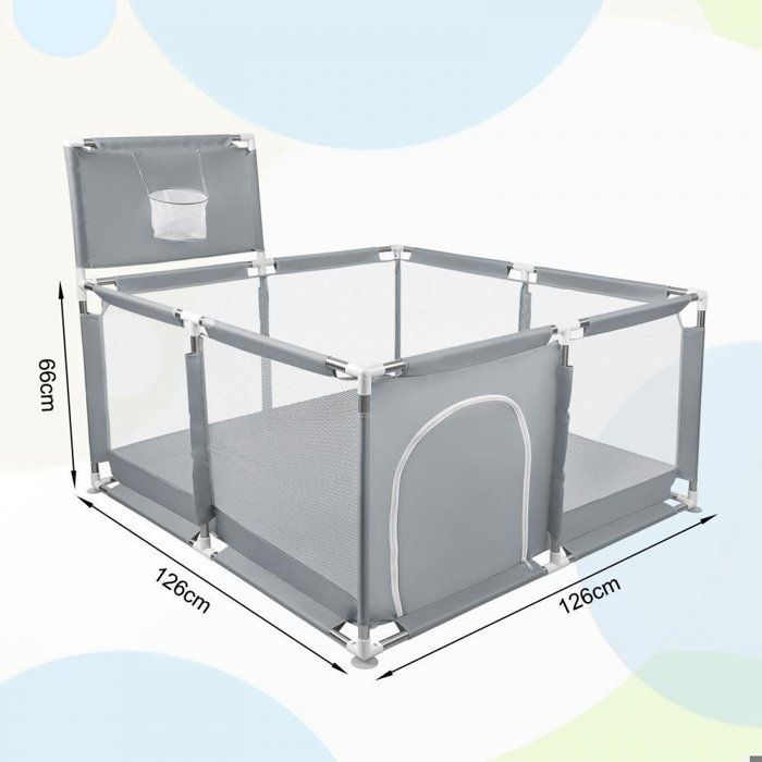 MIPAN. Modulaire babybox - Opvouwbare box - Babybox - Met ballen + zuignap - Donkergrijs