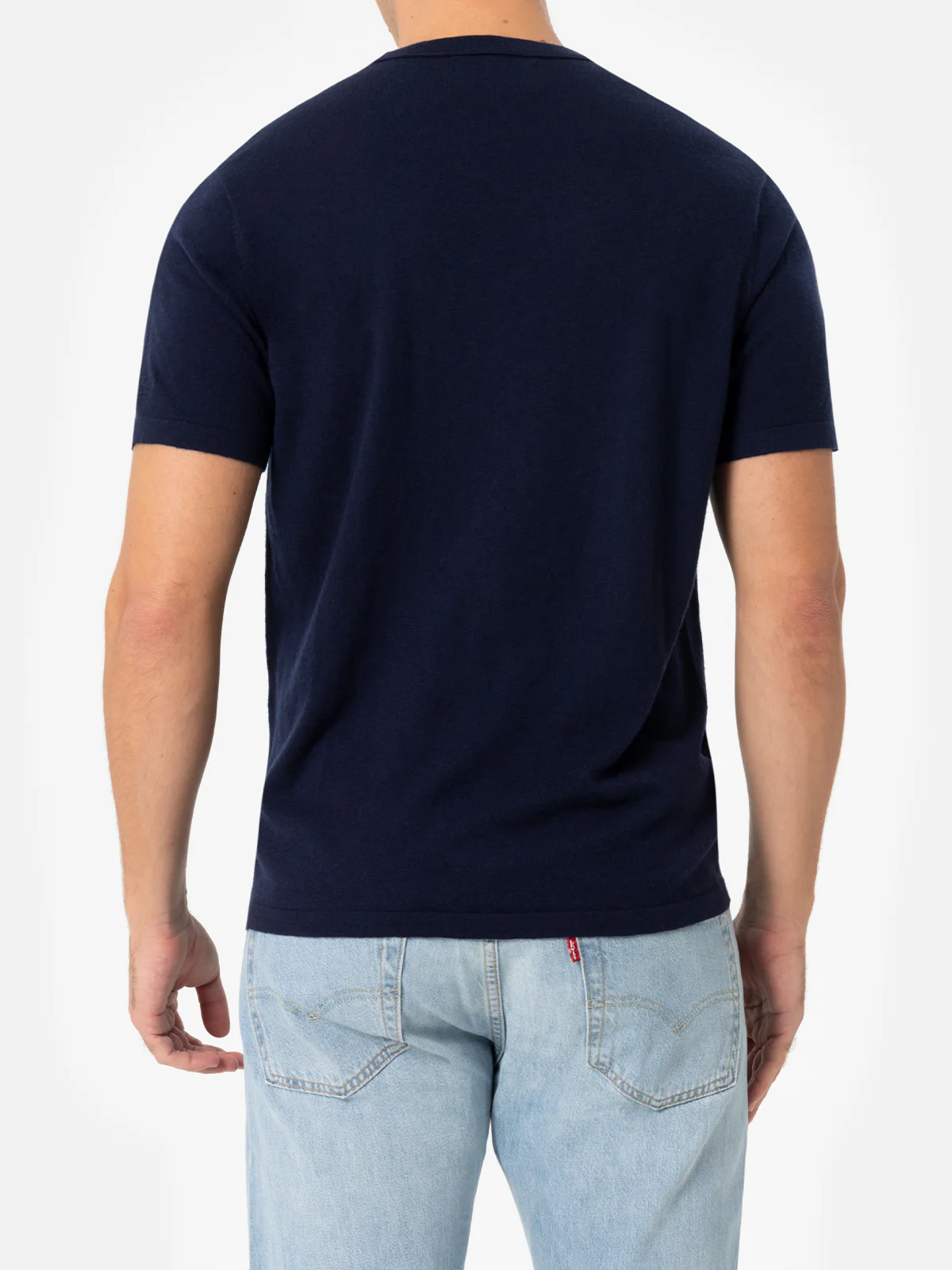 Camiseta de hombre Scott azul marino de mezcla de cachemira