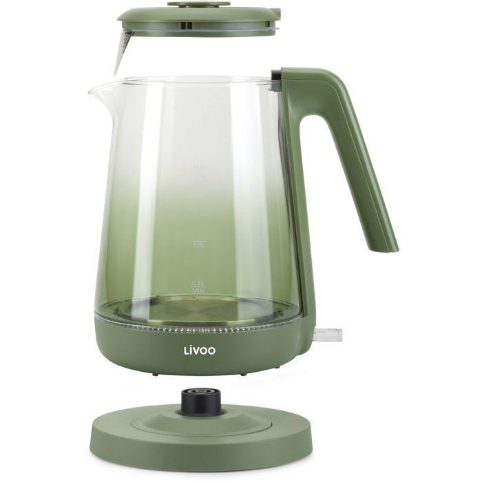 Hervidor de agua - LIVOO - DOD216V - 2200 W - 1,7 L - Vidrio / Verde