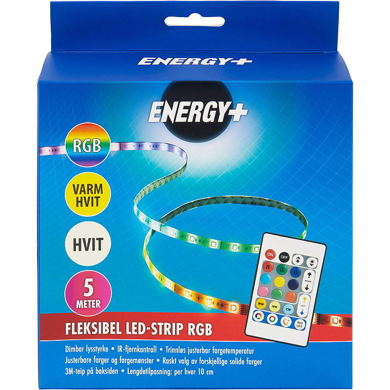 Energy LED -nauha 5 m Monivärinen lämmin valkoinen, IP20