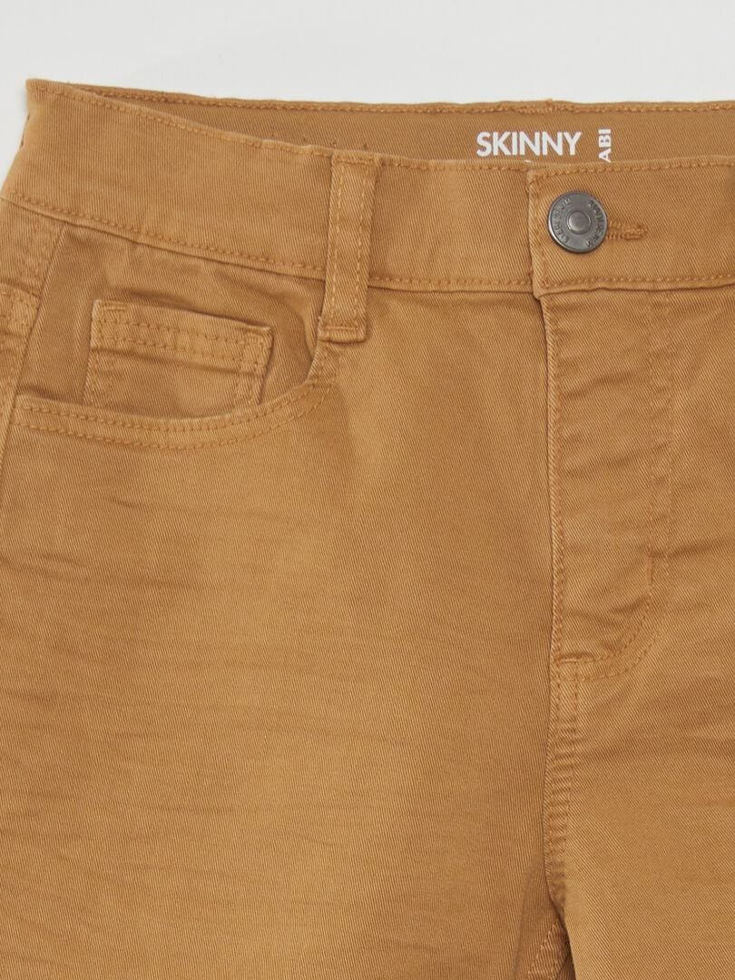 Calça skinny de cinco bolsos - Marrom