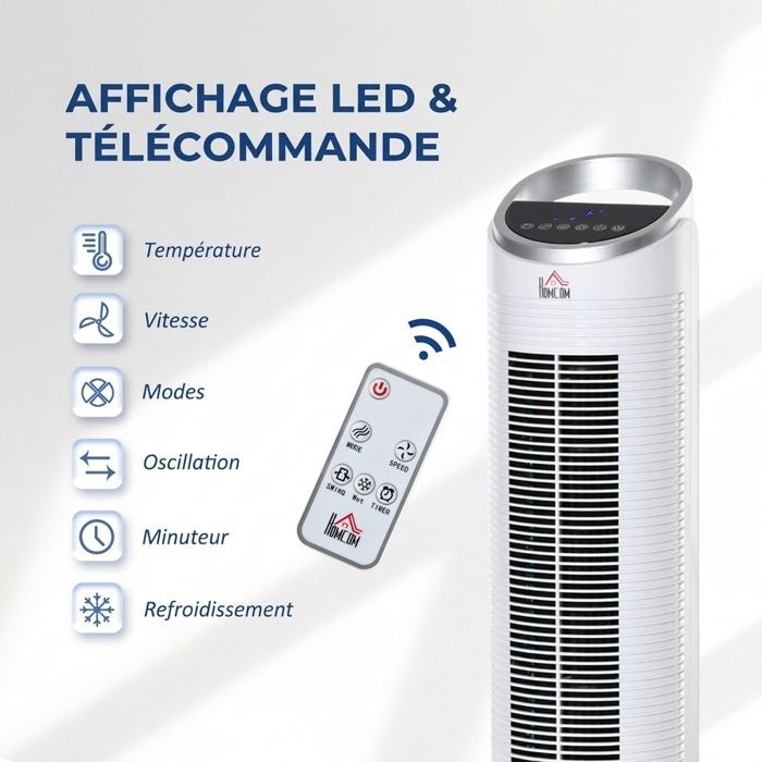 3-in-1 luchtkoeler, stille torenventilator, waterkoeling, luchtbevochtiger, 60W, afstandsbediening, 8-uurs timer