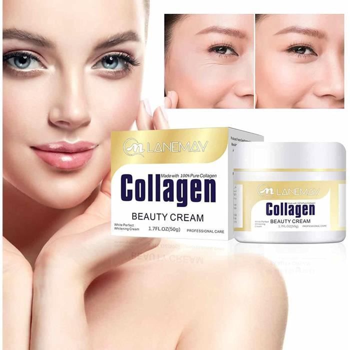 Crème de collagène pour le visage, crème pour le visage anti-âge hydratante jour et nuit au collagène anti-rides crème pour le cou a