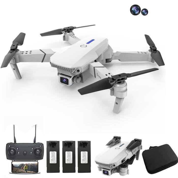 Minidron plegable con cámara, 15 minutos de tiempo de vuelo, giros de 360° + 3 baterías, control remoto de 6 botones.