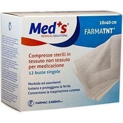 Compresses de gaze stériles FARMAC-ZABBAN Med TNT 18 x 40 cm, lot de 12