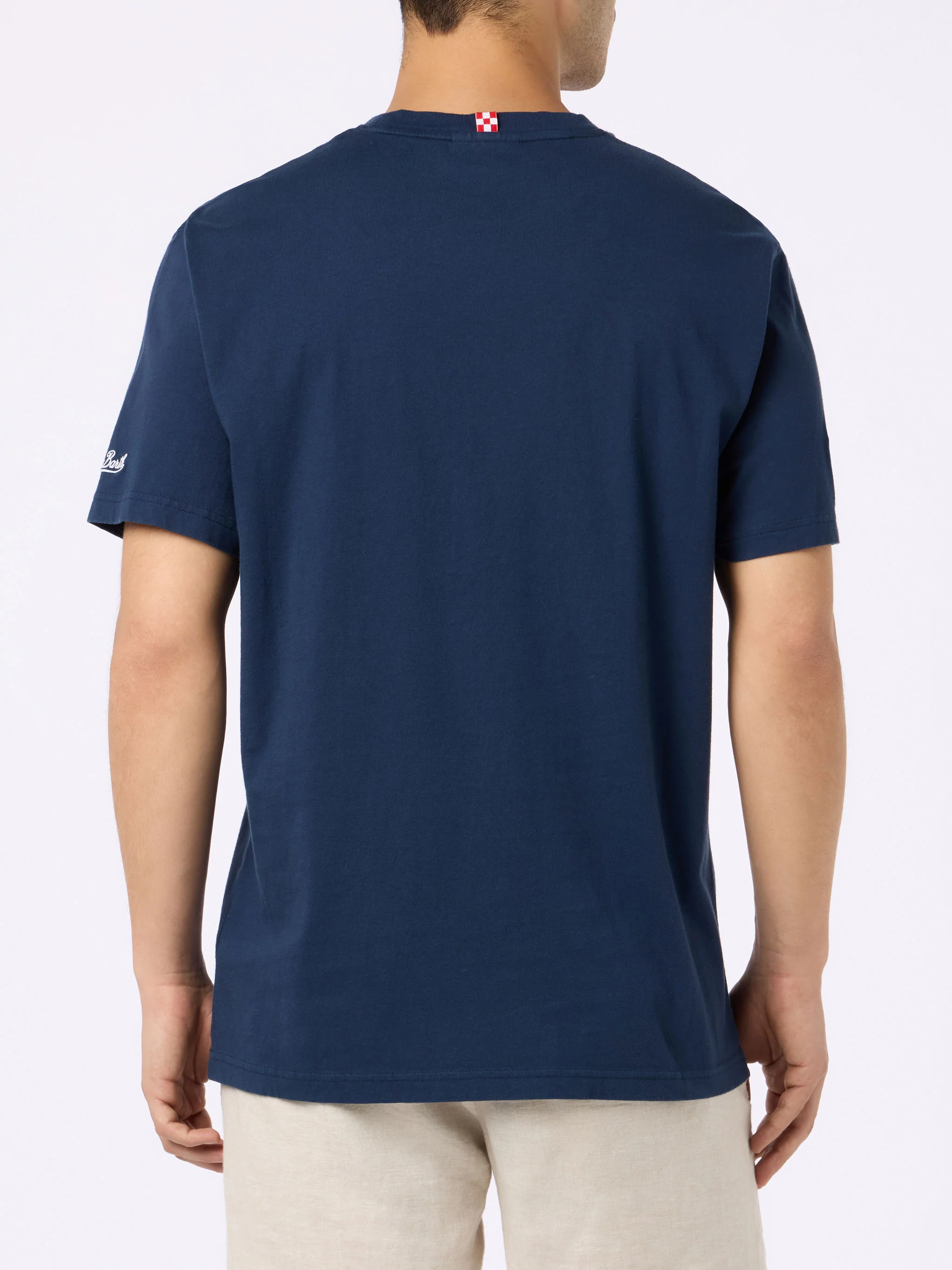 T-shirt da uomo in cotone con ricamo Avanti Lazio,Famoje 3 goal! | SS