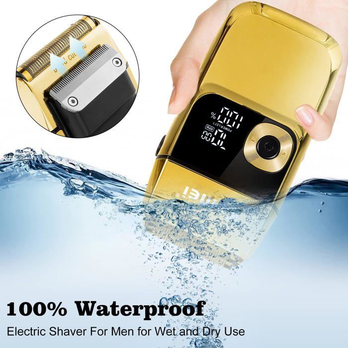 Rasoio elettrico da uomo, taglia barba, rasoio elettrico professionale, 100% impermeabile, testine sagomate, A[J150]
