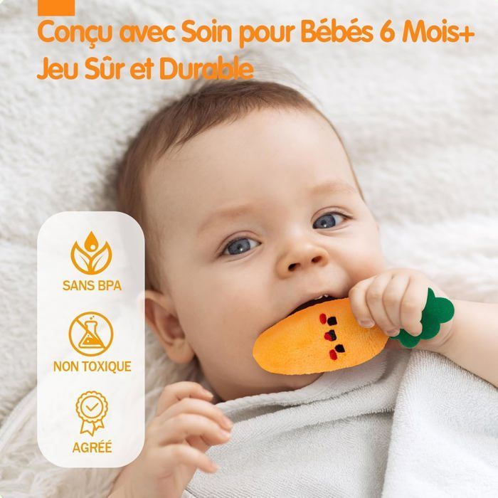 ZUUKO Baby Sensorisch Speelgoed - 11 Stukjes - 19,51 x 14,99 x 8,99 cm - Meerkleurig - Rammelaar - Spiegel - Pieper