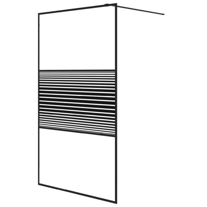 vidaXL Shower Screen, Partition, Shower Enclosure, Bathroom Interior, Splash Resistant, Black, 115x195 cm, 152148