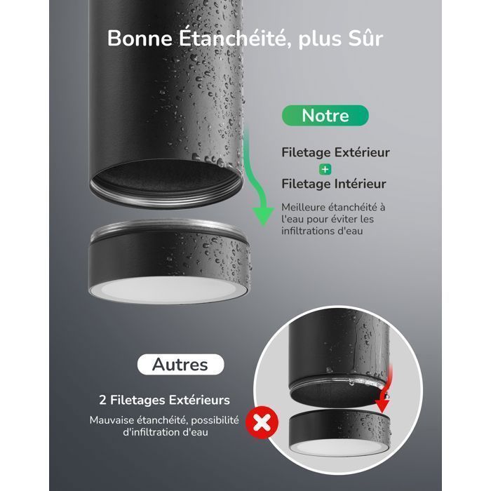 Apliques de pared EDISHINE para interior/exterior, juego de 2, color negro, resistentes al agua IP44, casquillo GU10, bombilla necesaria, iluminación de pared.