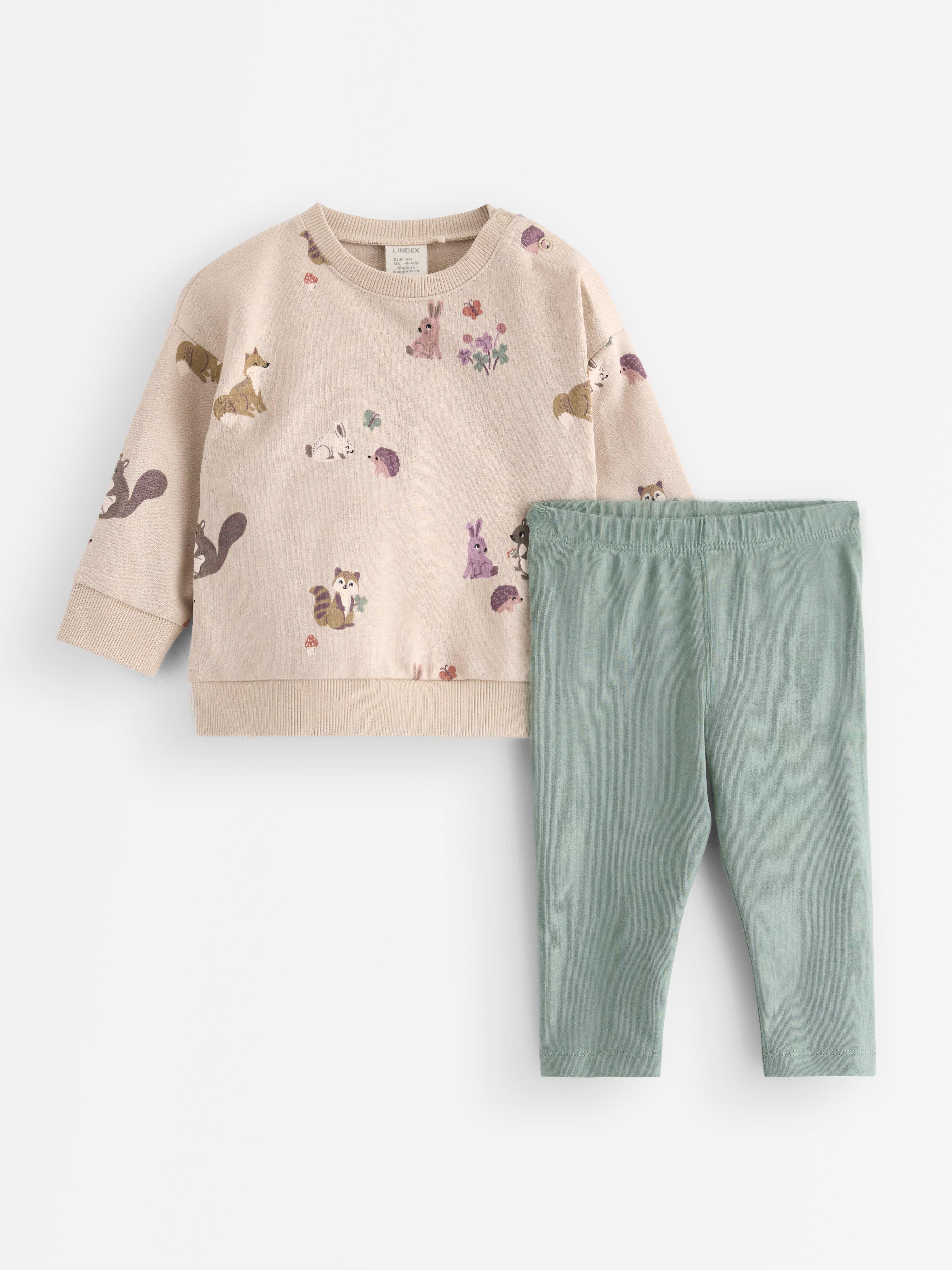 Conjunto - moletom e leggings bege claro