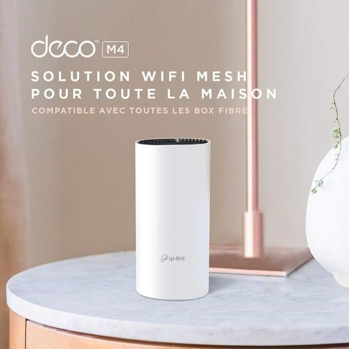 TP-Link Deco M4 (confezione da 3) Wi-Fi Mesh AC1200 Mbps - Copertura Wi-Fi fino a 370 Mbps - Porte Gigabit Ethernet - MU-MIMO