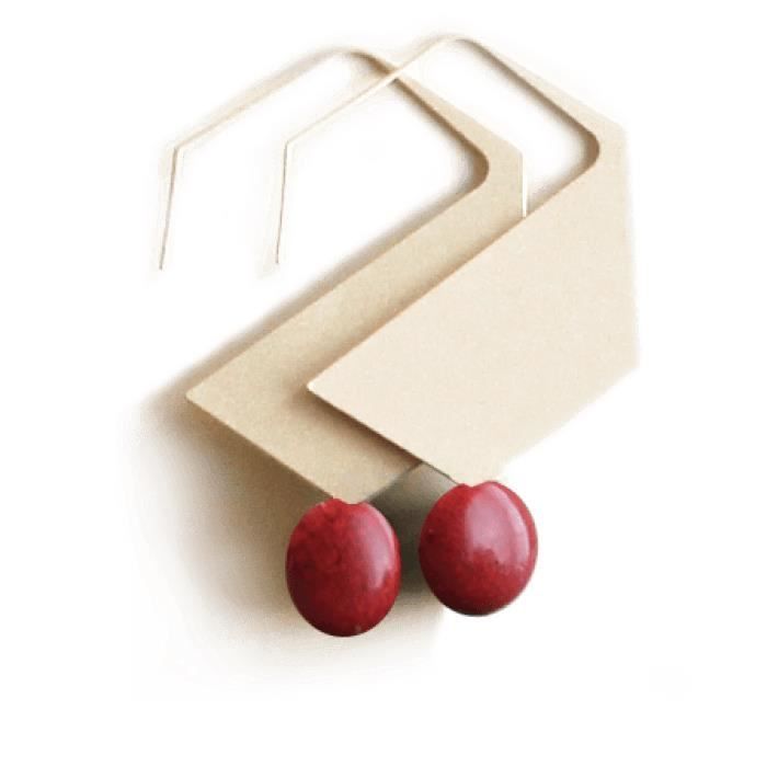 Pendientes hexagonales rojos