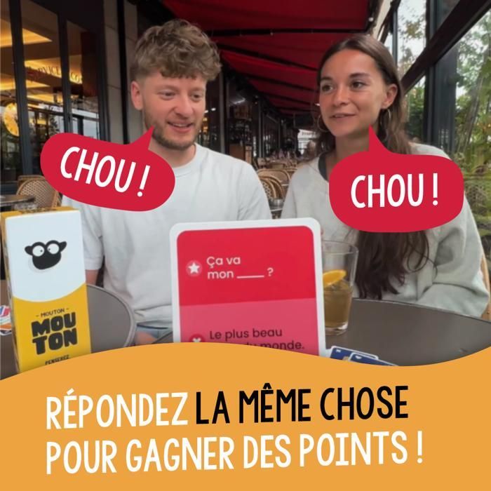 Mouton Mouton - Jeu de Société Famille et Amis - Complétez Les Mêmes Réponses Que Vos Coéquipiers ! - Jeu d’Ambiance Drôle et Rapide