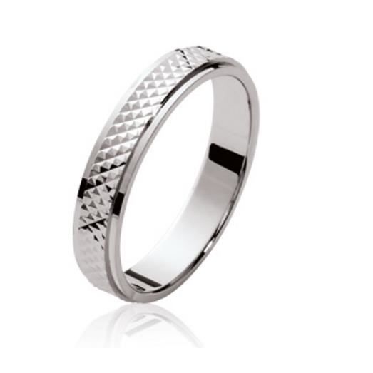 Fede nuziale a righe - BIJOUXIA - Argento sterling rodiato - Larghezza 4 mm - Peso 2,83 g