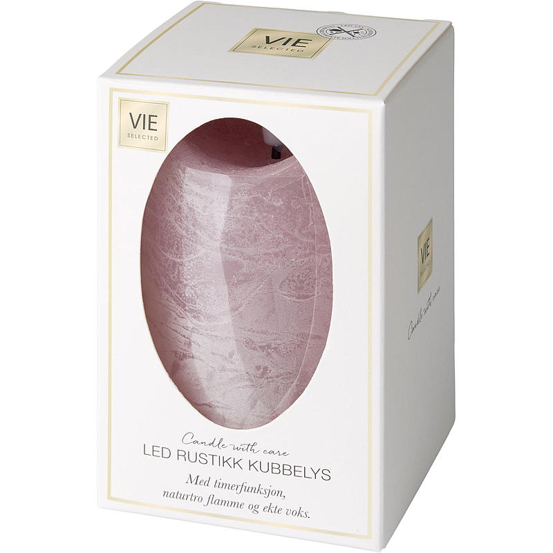 Lámpara cúbica Vie Selected de 12 cm de diámetro y 7,6 cm de alto, LED color lavanda.