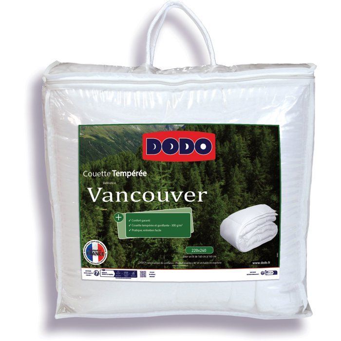 Edredón DODO Vancouver de calor medio - 220 x 240 cm - Blanco