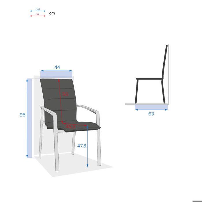 Fauteuil de jardin empilable 