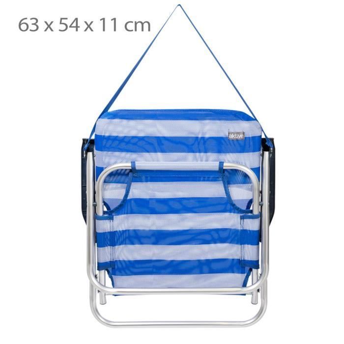 Sedia da spiaggia - Aktive - Marinera - Alluminio - Textilene - 55x35x72 cm