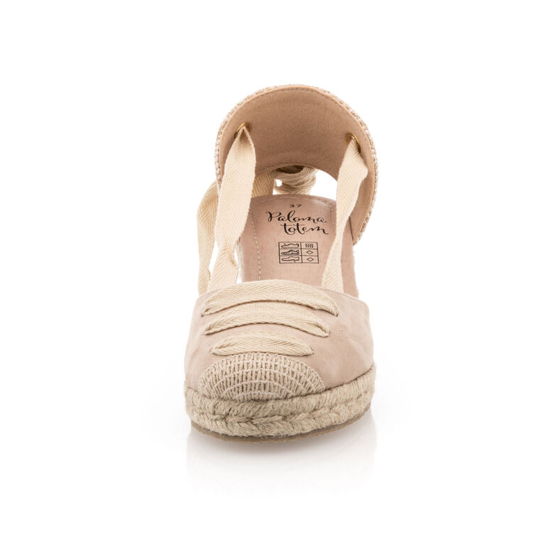 Beige espadrilles voor dames met touwzolen
