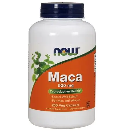Now Foods Maca 500mg, Suplement diety wspomagający wydolność organizmu, Kapsułki