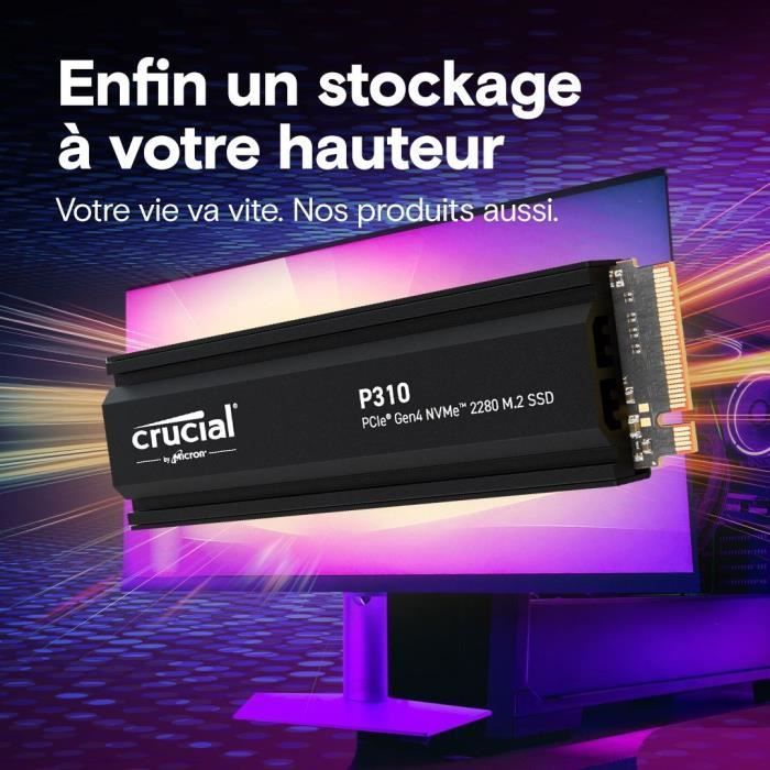 CRUCIAL - P310 - SSD interno - 2 TB - Gen4 - NVMe M.2 - Até 7100 MB/s