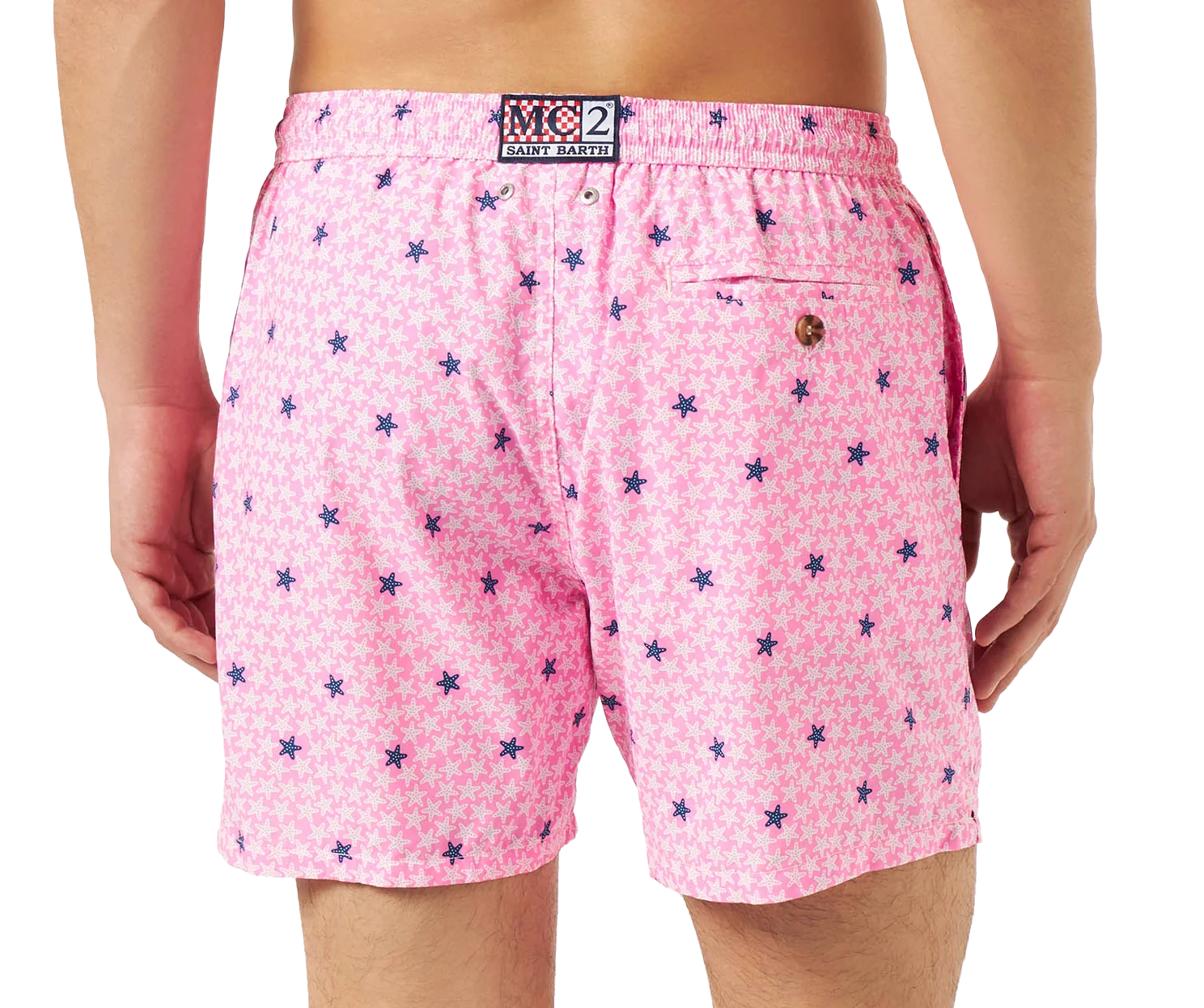 Klassiek comfortabel badpak van lichtgewicht stof met zeesterprint.