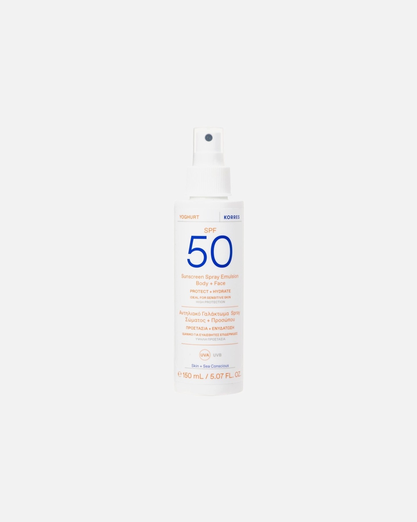 KORRES Jogurtový opaľovací sprejový emulzný krém na tvár a telo SPF 50 - 150 ml