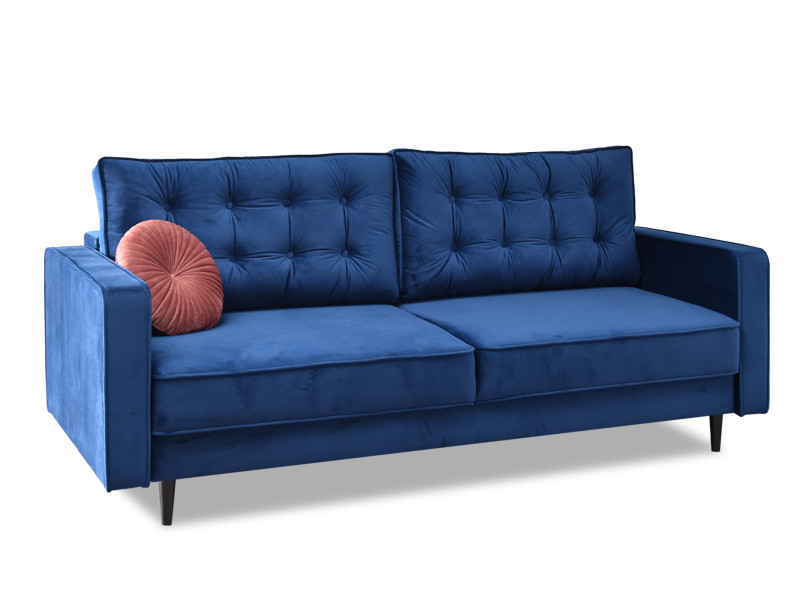 Sofa Lavia Granatowy Welur, Podstawa Czarny