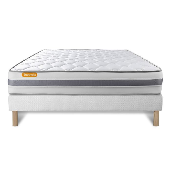 Matelas + sommier 160x200 Memo Spring Ressorts ensachés 3 zones de confort MAXI épaisseur